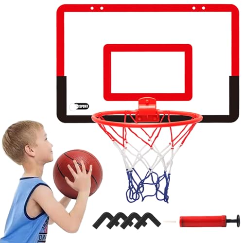 Whyzsjnclg Mini-Basketball-Hoop, Mini-Hoop, PVC Abnehmbarer Basketball mit Pumpen und 4 Haken, Wandmontage für Kinder 3+ von Whyzsjnclg
