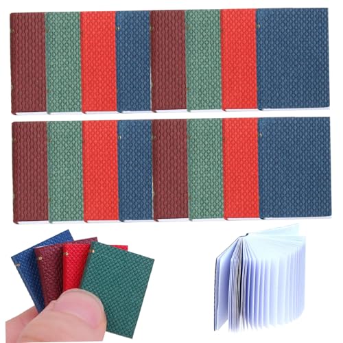 Whyzsjnclg Mini -Bücher, Miniaturbücher, 16pcs 4 Farben 1/12 Skala Mini, leeres Puppenhaus, dekorative winzig für Dollhouse Study Room Schlafzimmerbibliothek von Whyzsjnclg