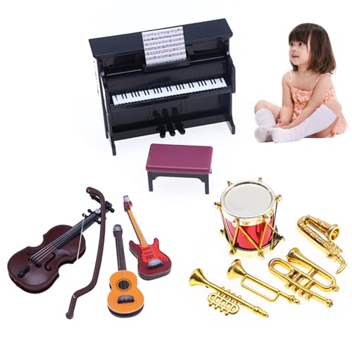 Whyzsjnclg Mini -Instrumente, 1 Set Dollhouse Miniaturen, Plastik -Mini -Instrumente enthalten Saxophon für Puppenhauszubehör von Whyzsjnclg