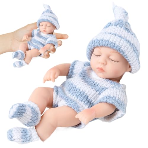 Whyzsjnclg Mini Silicon Babypuppen, 7 Zoll realistische Neugeborenen -Babypuppen, weiches Ganzkörper Silikon -Baby mit Kleidung, für Kindergeschenke, blau Whyzsjnclg Mini Silicon Babypuppen, 7 Zoll realistische Neugeborenen -Babypuppen, weiches Ganzkörper Silikon -Baby mit Kleidung, für Kindergeschenke, blau von Whyzsjnclg