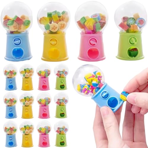 Whyzsjnclg Obstgummi, 16pcs Fun Eraser für Kinder, Mini Gumball -Maschine mit farbenfrohen Früchten, Vending für Kinder Holiday Party Whyzsjnclg Obstgummi, 16pcs Fun Eraser für Kinder, Mini Gumball -Maschine mit farbenfrohen Früchten, Vending für Kinder Holiday Party von Whyzsjnclg