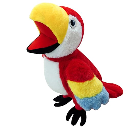 Whyzsjnclg Papageien ausgestopfte Tier, Handpapelletten Handpuppen mit beweglichen Mund Interaktiven Tierpuppen für Rollenspiele Show Theatre Storytelling Weihnachten von Whyzsjnclg