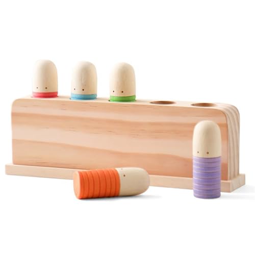 Whyzsjnclg Pop-up-Spielzeug, Kleinkind-Pop-up-Spielzeug Regenbogenfarbe und-praktische Holzpädagogik-Spielzeugentwicklung für Zuhause, Vorschule, Kleinkindgeschenke von Whyzsjnclg
