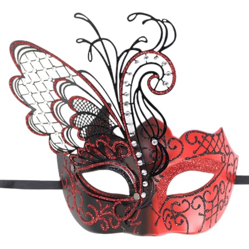 Whyzsjnclg Rote Maskerade -Maske für Frauen, Maskerade -Maske für Frauen, rot und schwarz mit Sparklestone für Mardi Gras & Prom Ball Whyzsjnclg Rote Maskerade -Maske für Frauen, Maskerade -Maske für Frauen, rot und schwarz mit Sparklestone für Mardi Gras & Prom Ball von Whyzsjnclg