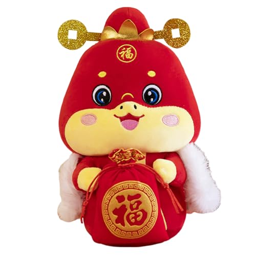 Whyzsjnclg Schlangeplüsch, Schlangengefüllte Tier, chinesisches Zodiac Plüsch 2025 Springfestival Red PP Baumwolle gefüllt für die Gutenachtung Geschenkdekoration, 10 Zoll, Stil 1 von Whyzsjnclg