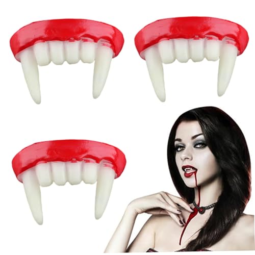 Whyzsjnclg Vampirzähne, 3pcs Vampirezähne, Kunststoff weiße Reißzähne anziehen Kostüm Halloween Cosplay für Vorräte Masquerade Whyzsjnclg Vampirzähne, 3pcs Vampirezähne, Kunststoff weiße Reißzähne anziehen Kostüm Halloween Cosplay für Vorräte Masquerade von Whyzsjnclg