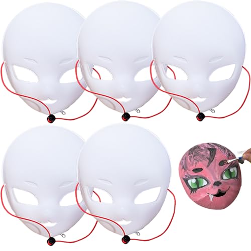 Whyzsjnclg Weiße Maske, 5pcs PVC Big Eye Fursuit Headmaske mit Riemen, DIY zum Malen von Maskenkostüm, lustiges Cosplay für Kawaii Masquerade Halloween Whyzsjnclg Weiße Maske, 5pcs PVC Big Eye Fursuit Headmaske mit Riemen, DIY zum Malen von Maskenkostüm, lustiges Cosplay für Kawaii Masquerade Halloween von Whyzsjnclg