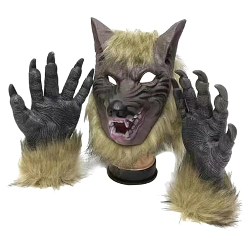 Whyzsjnclg Werwolf Kostüm, Werwolf Kostüm realistische Halloween -Maske & 1 Paar Pfotenhandschuhe Hautfreundlich & für Halloween -Partydekorationen Whyzsjnclg Werwolf Kostüm, Werwolf Kostüm realistische Halloween -Maske & 1 Paar Pfotenhandschuhe Hautfreundlich & für Halloween -Partydekorationen von Whyzsjnclg
