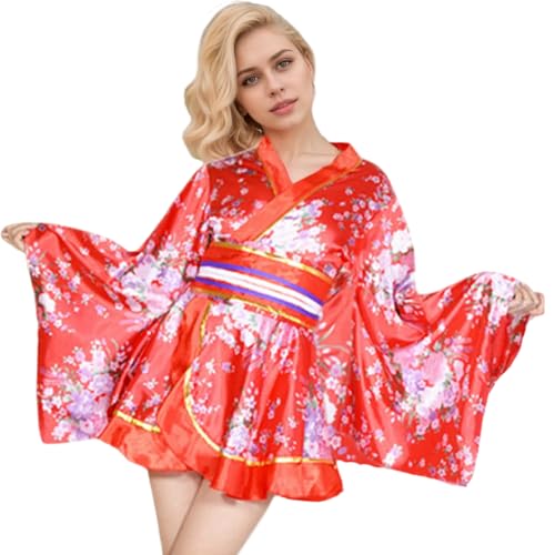 Whyzsjnclg Yukata -Frauen, japanische Kimono für Frauen rot Durchschnittlich Größe Kirschblüte Kimono Kleid für Cosplay, Party, Halloween verstellbar Whyzsjnclg Yukata -Frauen, japanische Kimono für Frauen rot Durchschnittlich Größe Kirschblüte Kimono Kleid für Cosplay, Party, Halloween verstellbar von Whyzsjnclg