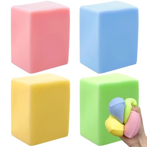 4 Stück Druckspielzeug Anti Stress Tofu Würfelförmig Knetball Slow Rising Quatsch Sensory Fidget Fun Toy Ruhig Spielzeug Pädagogisch Tool für Kinder Hand Therapie 4 Stück Druckspielzeug Anti Stress Tofu Würfelförmig Knetball Slow Rising Quatsch Sensory Fidget Fun Toy Ruhig Spielzeug Pädagogisch Tool für Kinder Hand Therapie von WiDream