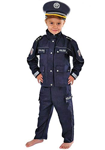 WiMi Polizei Kinder Kostüm 110-116 blau für Fasching Karneval Polizist von WiMi