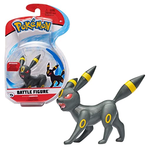 Pokemon Figuren Umbreon Nachtara – 8 cm Pokémon Kampffiguren - Neue 2023 - Offiziell Lizenziert Pokemon Spielzeug von Pokemon