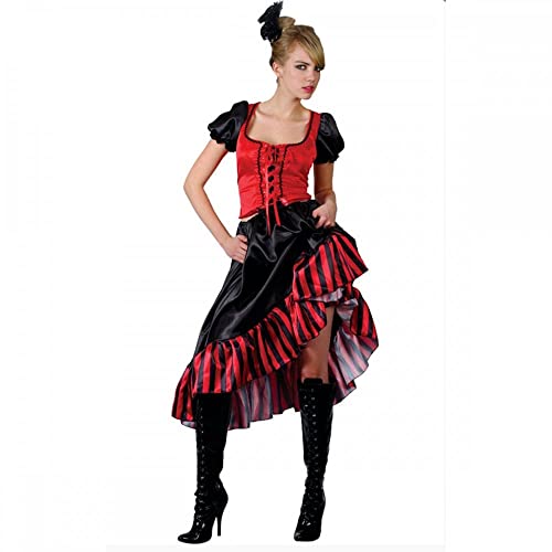 Damen Medium Saloon Girl Red Outfit Kostüm für Moulin Rouge Wilder Westen Kostüm von Wicked Costumes