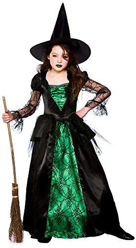 Wicked Costumes Emerald Witch Kostüm für Mädchen - Karneval & Halloween - Größe 42 - Grün & Schwarz Wicked Costumes Emerald Witch Kostüm für Mädchen - Karneval & Halloween - Größe 42 - Grün & Schwarz von Wicked Costumes