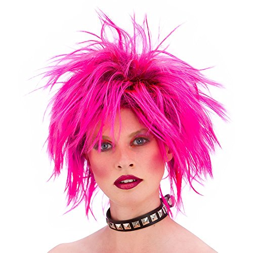 Unisex 80er Jahre Retro-Pink-Punk-Perücke Unisex 80er Jahre Retro-Pink-Punk-Perücke von Wicked Costumes