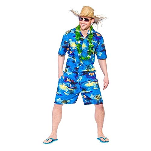 Wicked Costumes Blue Palm Hawaii-Party Guy Luau BBQ Shirt & Shorts Kostüm Small (94 cm Brust) von Wicked