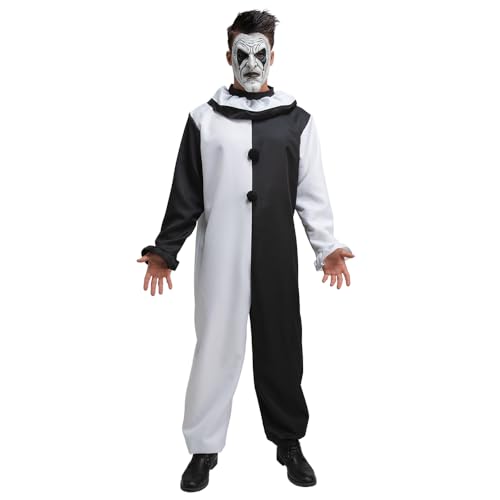 Wicked Costumes Gruseliges Halloween-Clown-Kostüm für Herren, Schwarz und Weiß, Standardgröße Wicked Costumes Gruseliges Halloween-Clown-Kostüm für Herren, Schwarz und Weiß, Standardgröße von Wicked Costumes