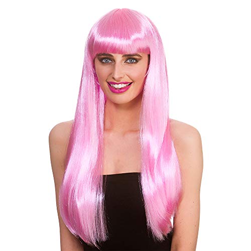 Wicked Costumes Lange Damenperücke mit Fransen, Pink Wicked Costumes Lange Damenperücke mit Fransen, Pink von Wicked Costumes