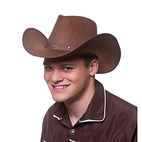 Wicked Costumes Texanischer Cowboy-Hut für Erwachsene, Kostüm- und Partyzubehör, Dunkelbraun von Wicked Costumes
