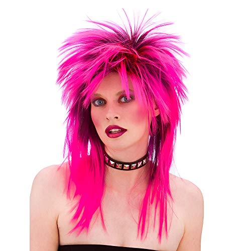Wicked Costumes Unisex 80's Retro Hot Pink Rocker Wig for Fancy Dress Accessory Wicked Costumes Unisex 80's Retro Hot Pink Rocker Wig for Fancy Dress Accessory von Wicked Costumes