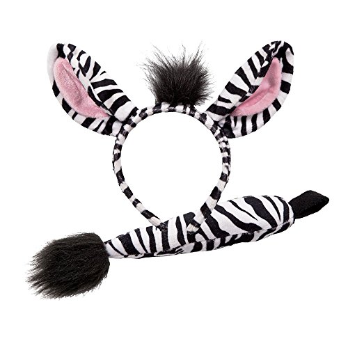 Zebra-Haarreif und Schweif, Kostüm Set für Halloween One Size Zebra Zebra-Haarreif und Schweif, Kostüm Set für Halloween One Size Zebra von Wicked Costumes