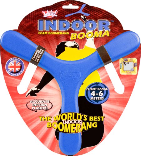 Wicked WKIND-B Indoor Boomerang Blue | Der Beste Sport-Bumerang der Welt, weicher und sicherer Memory-Schaum, garantierter Rückflug, blau, Large von Wicked