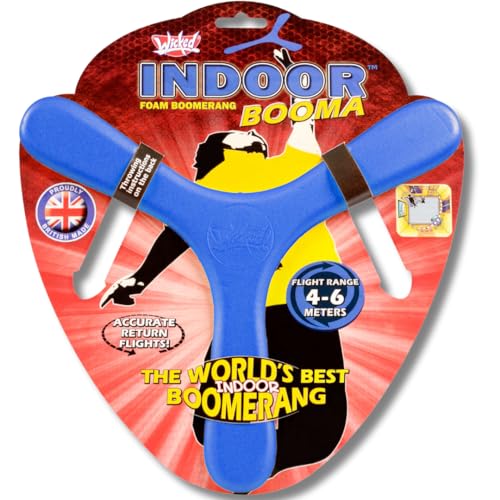 Wicked WKIND-B Indoor Boomerang Blue | Der Beste Sport-Bumerang der Welt, weicher und sicherer Memory-Schaum, garantierter Rückflug, blau, Large von Wicked