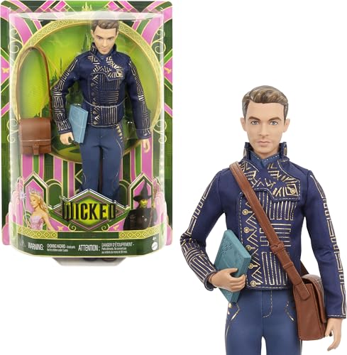 Mattel Universalpuppe Wicked Fiyero Modepuppe mit Möglichkeit, abnehmbare Schuluniform, Stiefel, Schulranzen und Lehrbuchzubehör von Wicked