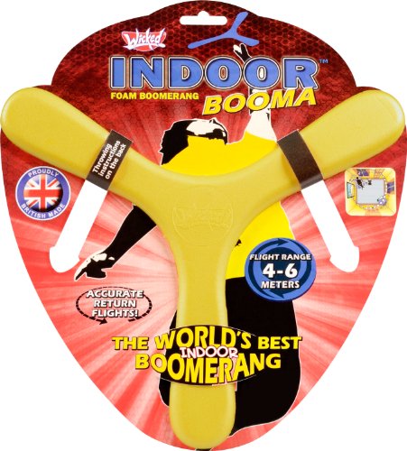 Wicked Wicked WKIND-Y Wicked Indoor Booma Yellow | Der weltweit Beste Sport-Bomerang | Hergestellt aus weichem und sicherem Memorang-Schaum, garantiert Rückflug, gelb von Wicked