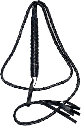 WickedFun® Jones Ringmaster Cowboy-Kostüm für Erwachsene, schwarzer geflochtener Stier mit rutschfestem Griff für Reittraining, Reiten und Outdoor-Sportarten von WickedFun
