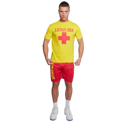 WickedFun Herren Rettungsschwimmer Herren Strandkostüm, Top und Shorts, Rettungsschwimmer Serious Fun Fancy Dress Kostüm (Medium) von WickedFun