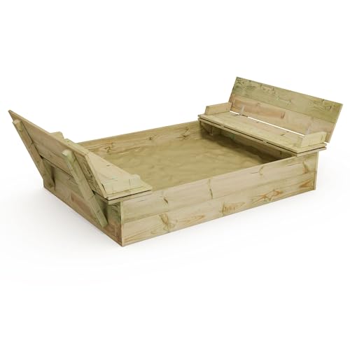 WICKEY Sandkasten Holz Sandkiste Flippey 110x165 cm mit Klappdeckel für Kinder, Buddelkiste, Spielplatz im Garten aus Holz, langlebiger Abenteuerspielplatz für Kinder WICKEY Sandkasten Holz Sandkiste Flippey 110x165 cm mit Klappdeckel für Kinder, Buddelkiste, Spielplatz im Garten aus Holz, langlebiger Abenteuerspielplatz für Kinder von Wickey