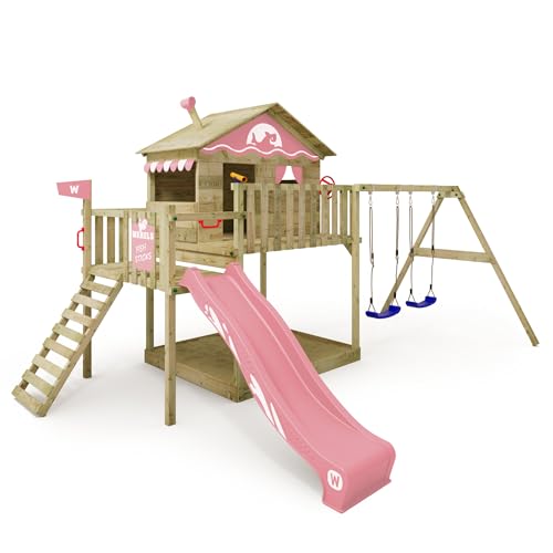 WICKEY Spielturm Klettergerüst Smart Coast mit Schaukel & pastellpinker Rutsche, Outdoor Kinder Kletterturm mit Sandkasten, Leiter & Spiel-Zubehör für den Garten WICKEY Spielturm Klettergerüst Smart Coast mit Schaukel & pastellpinker Rutsche, Outdoor Kinder Kletterturm mit Sandkasten, Leiter & Spiel-Zubehör für den Garten von Wickey