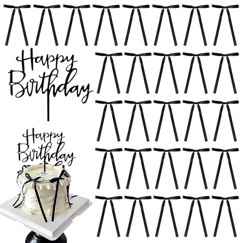 50 Stück Torten Deko Schwarz,WideSmart Schleife Tortendeko,Cupcake-Topper mit Schleife mit Happy Birthday Schild,Kuchendekoration mit Schleife für Geburtstag,Party,Hochzeit,Valentinstag 50 Stück Torten Deko Schwarz,WideSmart Schleife Tortendeko,Cupcake-Topper mit Schleife mit Happy Birthday Schild,Kuchendekoration mit Schleife für Geburtstag,Party,Hochzeit,Valentinstag von WideSmart
