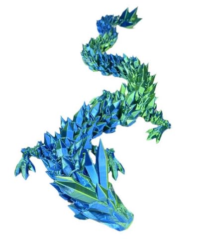WideSmart 3D Druck Drache, 60cm Beweglicher 3D Gedruckter Drache,Kristall Draches,Geheimnisvolle Drachen Spielzeug,Beweglicher Drachen Figuren für Easter Weihnachtstag Schreibtisch Dekoration von WideSmart
