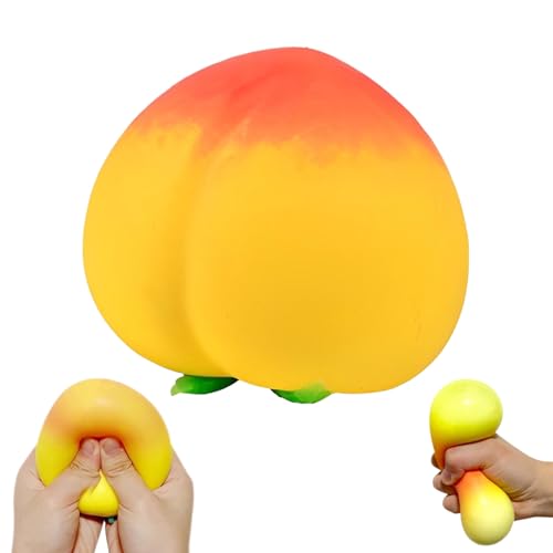 WideSmart Stressball,Dekompression Pfirsich Stressball Kinder Anti Stress Spielzeug Anti Stress Bälle Antistressball Stressball Erwachsene Antistressball Kinder Stressbälle Sensorik Spielzeug(Gelb) von WideSmart