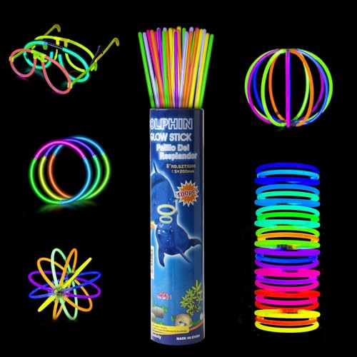 Widisun knicklichter kinder 100 Stück Glow Neon dunkle Party Supplies mit 100 Verbinder Knicklichter Party Set für Kinder Knicklichter Ketten Set für Hochzeiten Geburtstage Festivals Party von Widisun