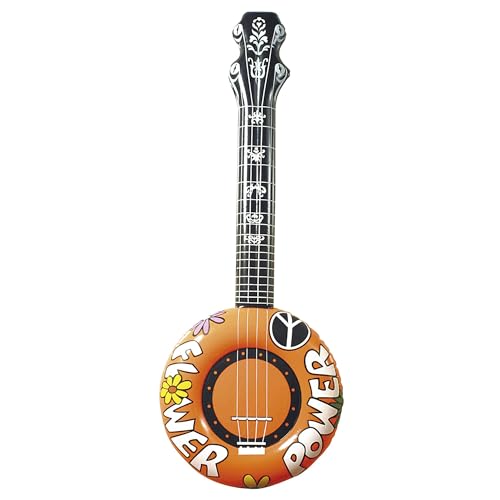 W WIDMANN MILANO Party Fashion - Aufblasbares Banjo, 100 cm, Gitarre, Musiker, Sänger, Flower Power, Accessoire Hippie von W WIDMANN MILANO Party Fashion