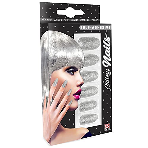W WIDMANN MILANO Party Fashion 05371 - Fingernägel Set Glitzer Silber, 12 Stück, selbstklebend, Accessoire, Karneval, Mottoparty, Halloween W WIDMANN MILANO Party Fashion 05371 - Fingernägel Set Glitzer Silber, 12 Stück, selbstklebend, Accessoire, Karneval, Mottoparty, Halloween von W WIDMANN MILANO Party Fashion