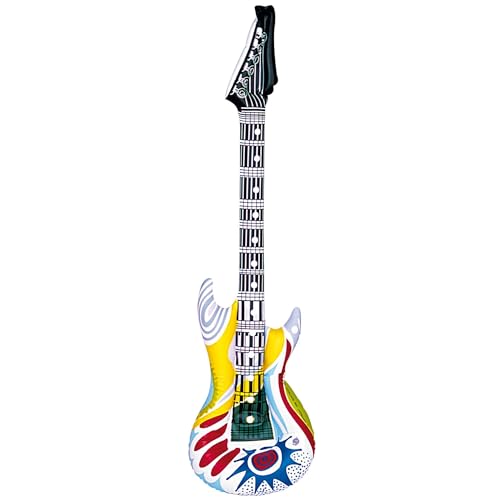 Widmann 23943 - Aufblasbare Gitarre, Funky mit Schultergut, Länge circa 105 cm, Musiker, Sänger, Karneval, Mottoparty von WIDMANN