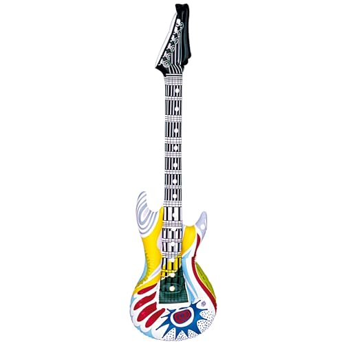 W WIDMANN MILANO Party Fashion - Aufblasbare Gitarre, Länge circa 105 cm, Instrument, Luftgitarre, Mottoparty, Karneval von W WIDMANN MILANO Party Fashion