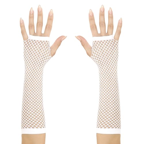 Trendige GoGo Handschuhe Netzhandschuhe Weiß kurz fingerlos Netzoptik Disco Dance Trendige GoGo Handschuhe Netzhandschuhe Weiß kurz fingerlos Netzoptik Disco Dance von W WIDMANN MILANO Party Fashion