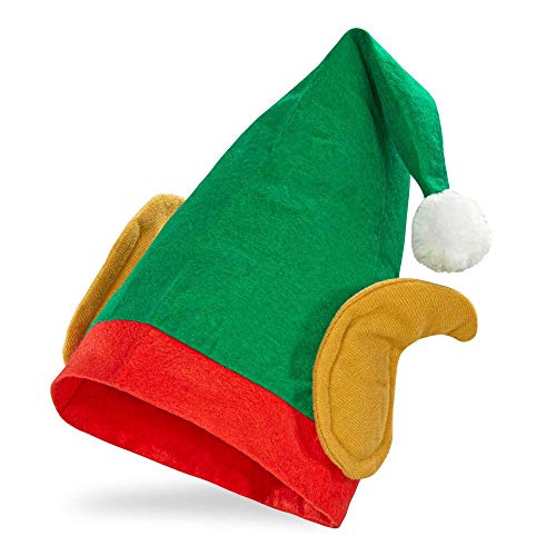 Widmann 5374E - Hut Weihnachtsmann-Elf, Santa, Wichtel, Hut, Kopfschmuck, Accessoire, Karneval, Mottoparty von WIDMANN