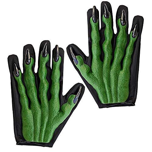 W WIDMANN MILANO Party Fashion 8405W - Hexen-Handschuhe 3D, Grün-Schwarz, Halloween, Karneval, Mottoparty von W WIDMANN MILANO Party Fashion