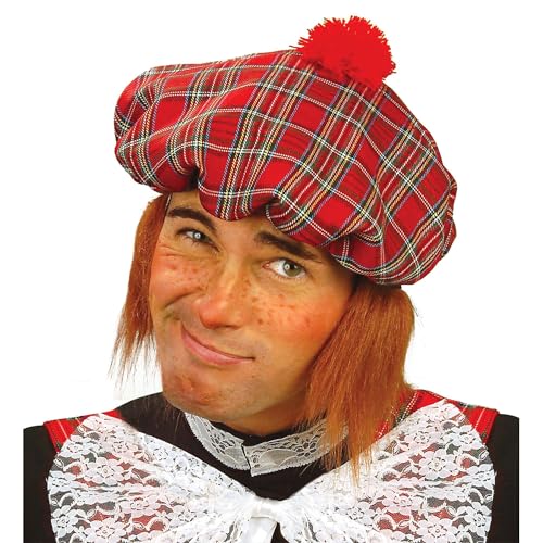 W WIDMANN MILANO Party Fashion 8424S - Tartankappe mit Haaren, Rot, Schottland, Hut, Kopfschmuck, Accessoire, Mottoparty, Karneval W WIDMANN MILANO Party Fashion 8424S - Tartankappe mit Haaren, Rot, Schottland, Hut, Kopfschmuck, Accessoire, Mottoparty, Karneval von W WIDMANN MILANO Party Fashion