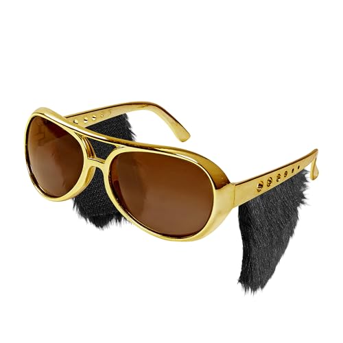 W WIDMANN MILANO Party Fashion 6733S - Rock´n´Roll Brille mit Koteletten, Gold, Partybrille, Spaßbrille, Karneval W WIDMANN MILANO Party Fashion 6733S - Rock´n´Roll Brille mit Koteletten, Gold, Partybrille, Spaßbrille, Karneval von W WIDMANN MILANO Party Fashion