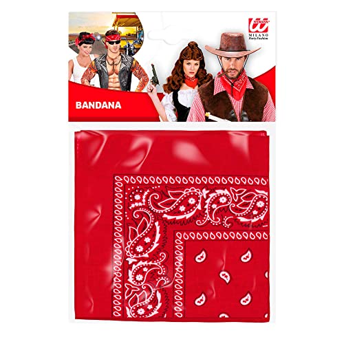 Widmann 8503R - Halstuch Cowboy, Rot, Bandana, für Erwachsene, Kostüm, Accessoire, Mottoparty, Karneval von WIDMANN