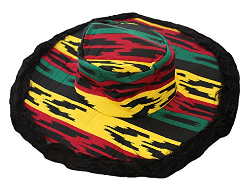 Cooler Rasta Hut mit schwarzem Plüschrand von WIDMANN