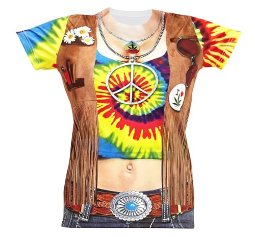 Widmann 98684 T-shirt Hippie für Frauen, Large Widmann 98684 T-shirt Hippie für Frauen, Large von WIDMANN