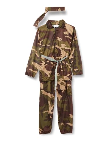 "SOLDIER" (coat, pants, belt, headband) - (128 cm / 5-7 Years) von WIDMANN